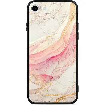 Pouzdro na mobilní telefon Lesklý kryt Mobiwear Glossy - Apple iPhone SE 2022 - G027G - Růžový a zlatavý mramor (Prémiové lesklé pouzdro, obal, kryt Mobiwear Glossy na mobil Apple iPhone SE 2022 - G027G - Růžový a zlatavý mramor, materiál Plast + TPU silikon - krytí po všech)