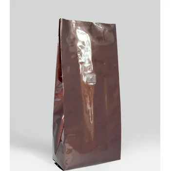 Obalový materiál Sáčky na kávu s ventilem 135x70x360 100ks 1000g hnědé