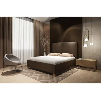 Postel Čalouněná postel Alya, 160x200 cm, Mrava Odstín moření: Ořech tmavý, Výběr čalounění: Velvet 2226, Výška čela postele: 110 cm