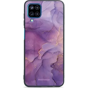Pouzdro na mobilní telefon Lesklý kryt Mobiwear Glossy - Samsung Galaxy A12 - G050G - Fialový mramor (Prémiové lesklé pouzdro, obal, kryt Mobiwear Glossy na mobil Samsung Galaxy A12 - G050G - Fialový mramor, materiál Plast + TPU silikon - krytí po všech stranách, neošoupatelný)