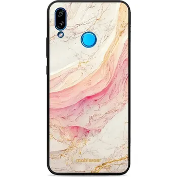 Pouzdro na mobilní telefon Lesklý kryt Mobiwear Glossy - Huawei P20 Lite - G027G - Růžový a zlatavý mramor (Prémiové lesklé pouzdro, obal, kryt Mobiwear Glossy na mobil Huawei P20 Lite - G027G - Růžový a zlatavý mramor, materiál Plast + TPU silikon - krytí po všech stranách,)