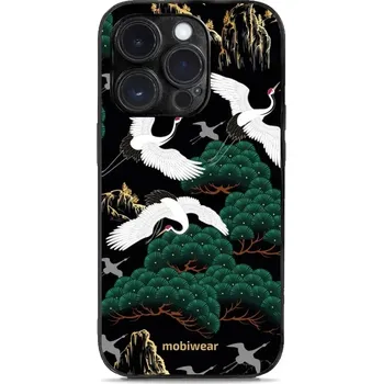 Lesklý kryt Mobiwear Glossy - Apple iPhone 14 Pro - G042G - Jeřábi (Prémiové lesklé pouzdro, obal, kryt Mobiwear Glossy na mobil Apple iPhone 14 Pro - G042G - Jeřábi, materiál Plast + TPU silikon - krytí po všech stranách, neošoupatelný potisk, tenké)