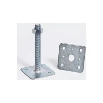 Patka pilíře, patka sloupku s volnou horní deskou 110x110 mm, výškově stavitelná, závit M24, Rozměr M24x330