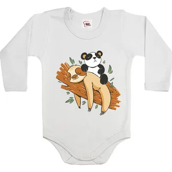 Kojenecký body Dětské body - Lenochod, Barva Bílá, Velikost 62 / 3-6m, Canvas Dětské body Bezvatriko.cz 1765