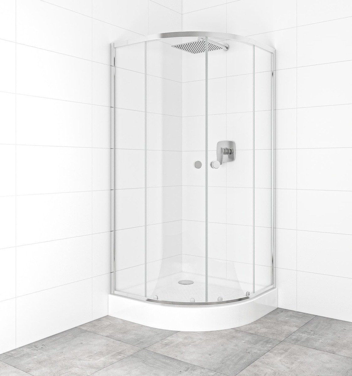 Set sprchového koutu a vaničky, čtvrtkruh 90x90 cm Multi Basic SIKOBKMUS90CRT