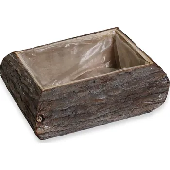 Zahradní dekorace Truhlík obal dřevo 18x13cm natural