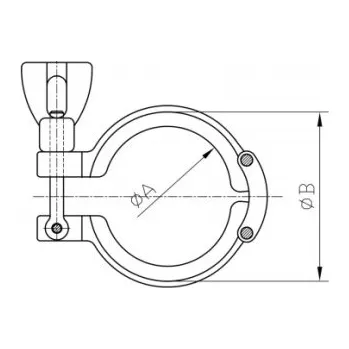 CLAMP objímka - 1.4301: DN 100 (pro talířek 119mm)