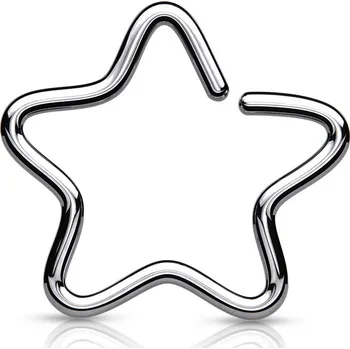 Šperk Piercingate Falešný piercing - hvězda PFA00303 - Barva/Motiv: Zelená, Průměr tyčky: 1,2 mm