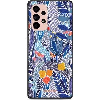 Pouzdro na mobilní telefon Lesklý kryt Mobiwear Glossy - Samsung Galaxy A53 5G - G037G - Modrá květena (Prémiové lesklé pouzdro, obal, kryt Mobiwear Glossy na mobil Samsung Galaxy A53 5G - G037G - Modrá květena, materiál Plast + TPU silikon - krytí po všech stranách, neošoupatelný)