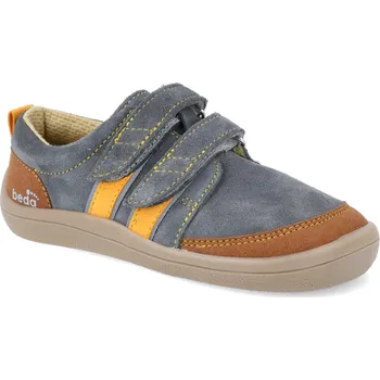 Barefoot dětské tenisky Beda - Oliver s proužky šedé Velikost: 31