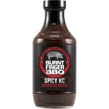 Omáčka BBQ grilovací omáčka Spicy KC sauce 544g Burnt Finger