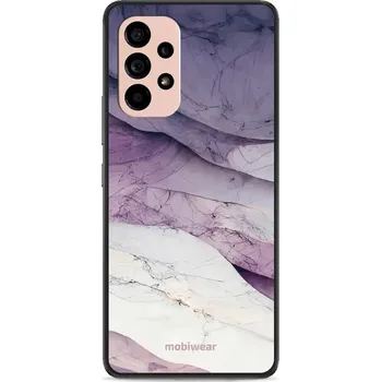 Pouzdro na mobilní telefon Lesklý kryt Mobiwear Glossy - Samsung Galaxy A53 5G - G028G - Bílý a fialový mramor (Prémiové lesklé pouzdro, obal, kryt Mobiwear Glossy na mobil Samsung Galaxy A53 5G - G028G - Bílý a fialový mramor, materiál Plast + TPU silikon - krytí po všech stranách
