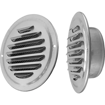 Stavební výplň Onpira Nerezová kruhová větrací mřížka se síťovinou Ø 70 mm Průměr: 180 mm