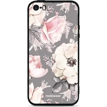 Pouzdro na mobilní telefon Lesklý kryt Mobiwear Glossy - Apple iPhone 5s - G034G - Květy na šedém pozadí (Prémiové lesklé pouzdro, obal, kryt Mobiwear Glossy na mobil Apple iPhone 5s - G034G - Květy na šedém pozadí, materiál Plast + TPU silikon - krytí po všech stranách,)