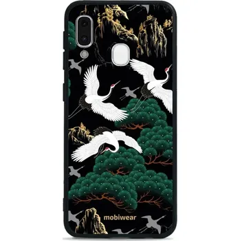 Pouzdro na mobilní telefon Lesklý kryt Mobiwear Glossy - Samsung Galaxy A20e - G042G - Jeřábi (Prémiové lesklé pouzdro, obal, kryt Mobiwear Glossy na mobil Samsung Galaxy A20e - G042G - Jeřábi, materiál Plast + TPU silikon - krytí po všech stranách, neošoupatelný potisk, tenké)