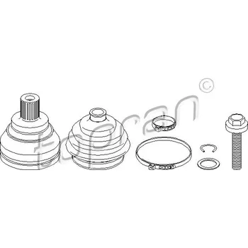 Poloosa kola Sada kloubů, hnací hřídel, , 893498099E, TOPRAN, 104 332