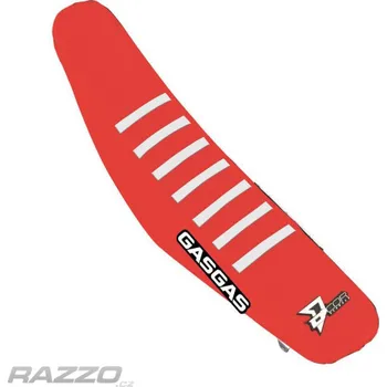 Moto sedlo Potah sedla DCore Gripper Factory Seat Cover GasGas MC 21-23 EC 21-23 Red White Ribs