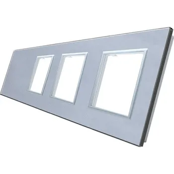 vypínač WELAIK čtyřnásobný skleněný panel 0+zás+zás+zás - šedý