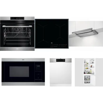 Set domácích spotřebičů AEG BPK742380M + AEG Mastery SenseFry IAE64431FB + AEG DPE5660M + AEG Mastery MSB2547D-M + AEG FEE72706PM + AEG Mastery NoFrost SCB618F6TS