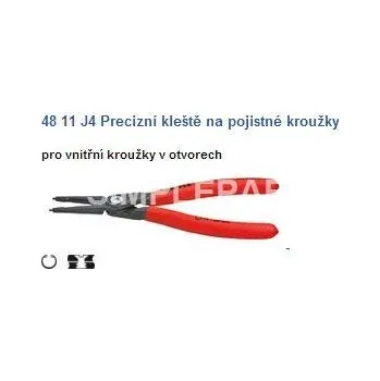 Dílna Kleště, precizní pro vnitřní pojistné kroužky v otvorech, KNIPEX, 4811J4