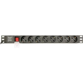 Prodlužovací kabel Gembird PDU 8 schucko, C14, 1U, 10 A, 3m EG-PDU-014-C14