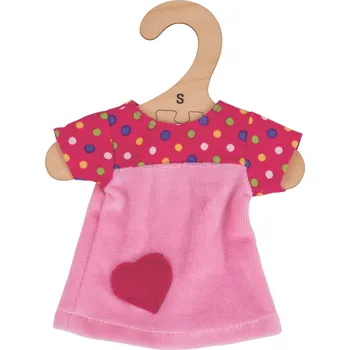 Dětské zboží Bigjigs Toys Růžové tričko se srdíčkem pro panenku 28 cm