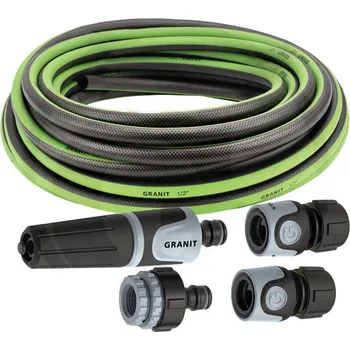 Zahradní hadice Zahradní hadice 1/2" set Granit BLACK EDITION 20 m na zalévání rychlospojky a tryska