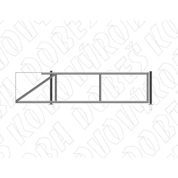 brána Pojezdová brána průjezd 5000 mm, jeklový rám, bez výplně, RAL 6005 / 7016