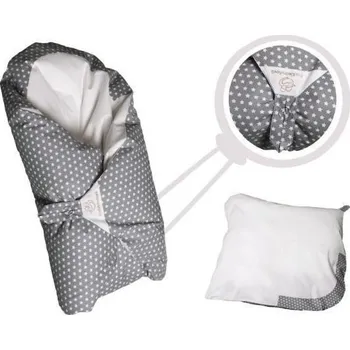 Zavinovačka Eva Kiedroňová Povlak na zavinovačku Maxi 100 x 100 cm Dráček Šedé s hvězdičkou