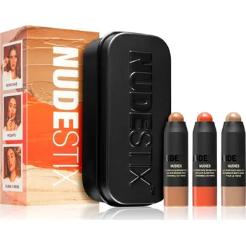 Bronzer Nudestix Kit Nudestix Nudies Matte Picante multifunkční líčidlo pro oči, rty a tvář 1,8 g + Nudestix Nudies Glow Bubbly Bebe multifunkční rozjasňovač v tyčince 1,8 g + Nudestix Nudies Matte Bronze Bondi Bae multifunkční líčidlo pro oči, rty a tvář 1,8 g