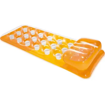 Nafukovací lehátko Intex 18-Pocket Fashion Mats 58890EU Barva: oranžová/žlutá