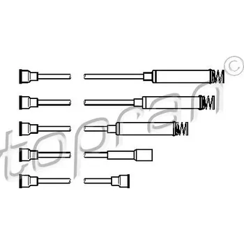 Zapalovací kabel Sada kabelů pro zapalování, , 1612642, 90350551, TOPRAN, 202 516