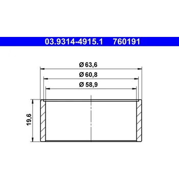 Montážní kroužek, protiprašná krytka (píst brzdového třmenu), , ATE, 03.9314-4915.1