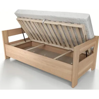 Postel Nábytek Rovder Postel Ela s opěrkou a úložným prostorem, Rovder Výběr moření: Modrá, Rozměr postele: 90x200, Druh dřeva: Bukový masiv