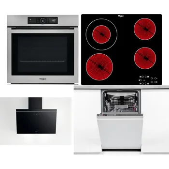 Set domácích spotřebičů WHIRLPOOL AKZ9 9480 IX + WHIRLPOOL AKT 8130/NE + WHIRLPOOL AKR 62F LT K + WHIRLPOOL WSIO 3O34 PFE X