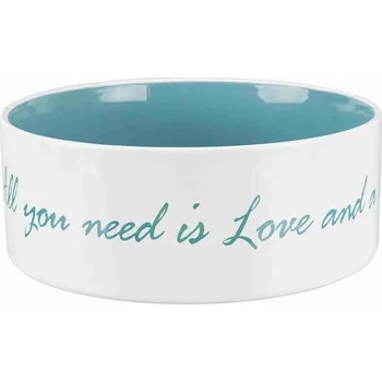 Miska pro psa Keramická miska TRIXIE Pet´s home krémovo/petrolejová 1,4l (20cm)