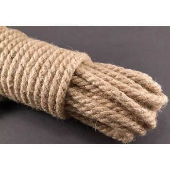 Lano Extra silné jutové lano - tmavá režná - průměr 1 cm