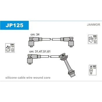 Zapalovací kabel Sada kabelů pro zapalování, , 3370064B10, 3370564B10, 3370586XV0, 3371064B10, JANMOR, JP125