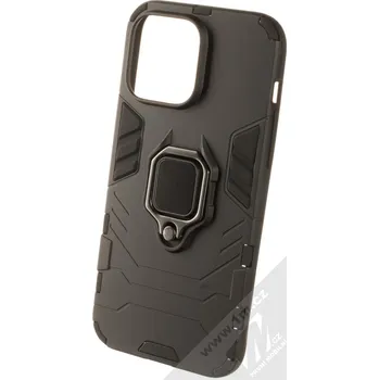 Pouzdro na mobilní telefon 1Mcz Armor Ring odolný ochranný kryt s držákem na prst pro Apple iPhone 14 Pro Max černá (black)