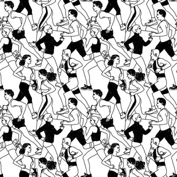 Funkční tričkovina, úplet NET, jogging, běžci černá + bílá látka, metráž