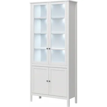 Knihovna Vitrína vysoká 2d2w bílý Ole