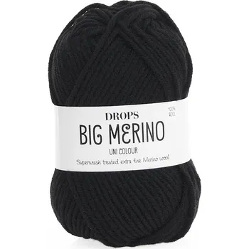 Příze Příze DROPS Big Merino uni color 04 - černá