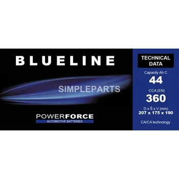 Autobaterie autobaterie Ca/Ca 44Ah 360A P+, výprodej, nahrazeno EXIQA Ultra B544A1, Powerforce, Powerforce 44