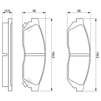 Brzdový systém Sada brzdových destiček, kotoučová brzda, , BOSCH, 0 986 424 155