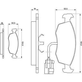 Brzdová destička Sada brzdových destiček, kotoučová brzda, , BOSCH, 0 986 424 237