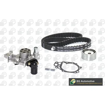 Rozvod motoru Vodní pumpa + sada ozubeného řemene, , 1680600QA9, 1680600QAT, 1680600QAU, 2101000Q0B, 2101000Q0L, 7700864596, 7701041348, 7701472644, 7701472675, 7701477013, 7701478924, 7703002053, BGA, TB7302CPK