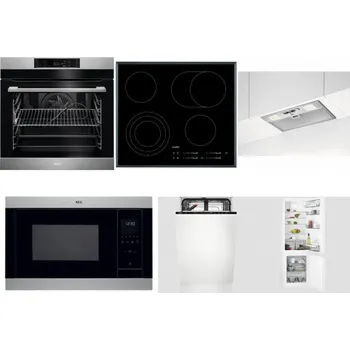 Set domácích spotřebičů AEG BPK742380M + AEG Mastery DirectTouch HK654070FB + AEG DGB3523S + AEG Mastery MSB2547D-M + AEG Mastery GlassCare FSE73407P + AEG Mastery NoFrost SCB618F6TS
