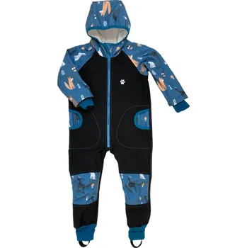 dívčí zimní kombinéza Vyrobeniny Dětská softshellová kombinéza - modrá se zvířátky 86 - 92