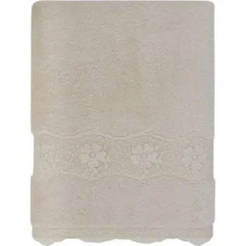 Osuška Soft Cotton Soft Cotton Osuška STELLA s krajkou 85x150cm Krémová - 8698642059665