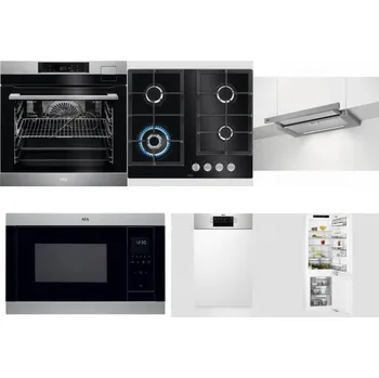 Set domácích spotřebičů AEG BSK792380M + AEG Mastery SpeedBurner HKB64420NB + AEG DPE5660M + AEG Mastery MSB2547D-M + AEG Mastery MaxiFlex FEE73517PM + AEG Mastery FlexiShelf SCE818D3LC